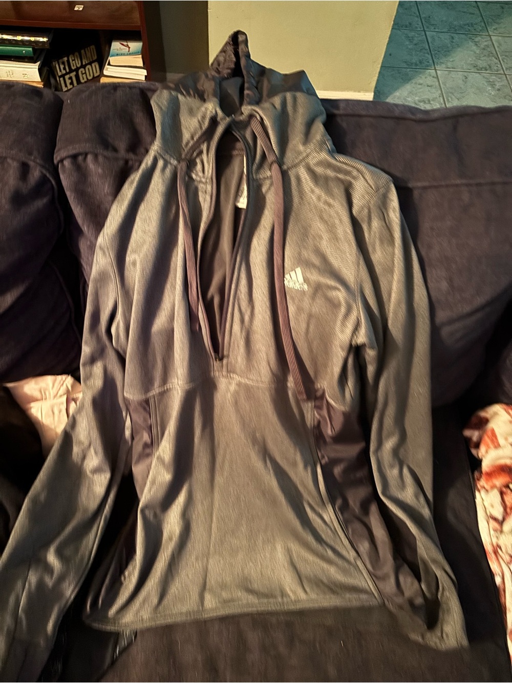 adidas Gray Zip-Up Training Hoodie